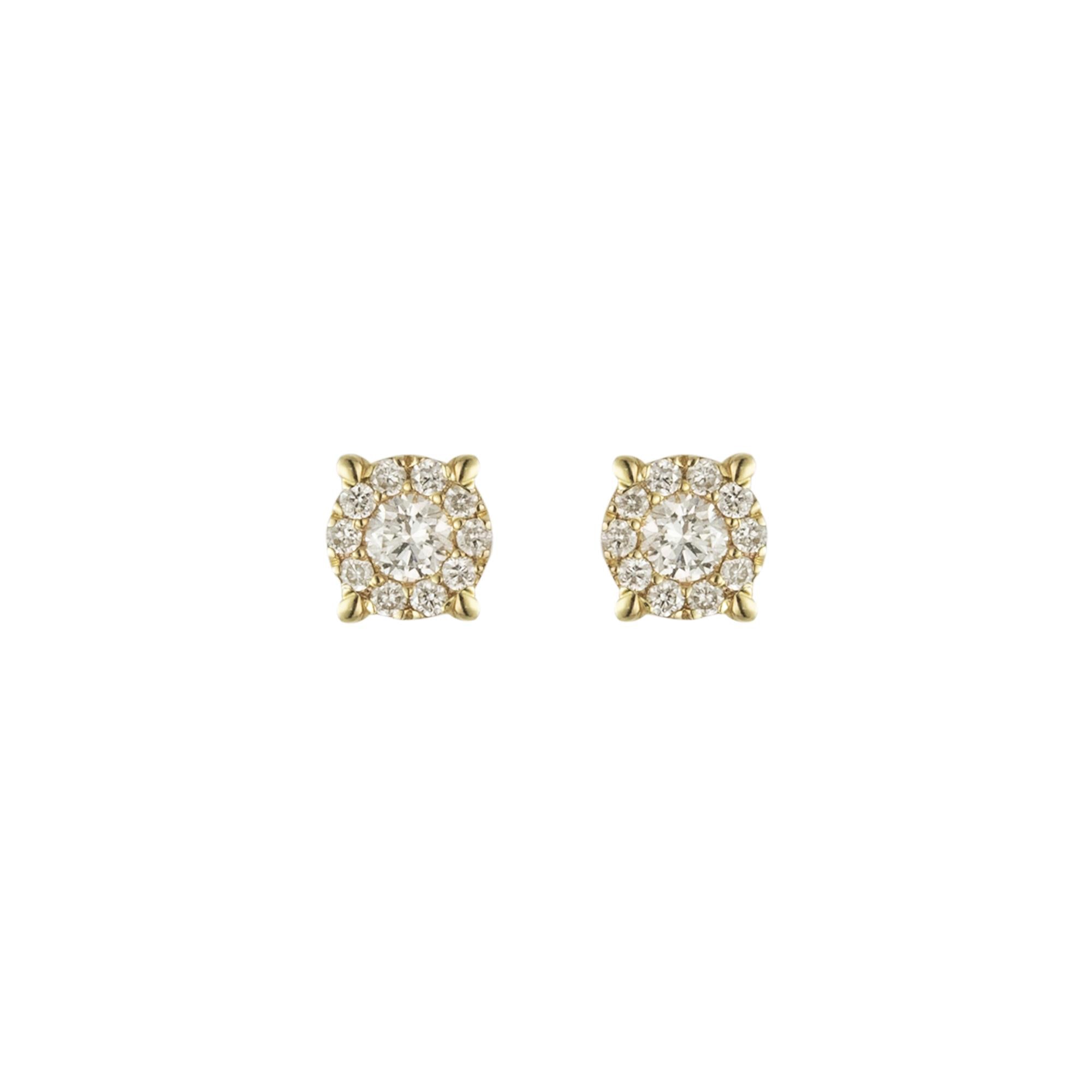 9ct Yellow Gold J Shape Stud Earrings