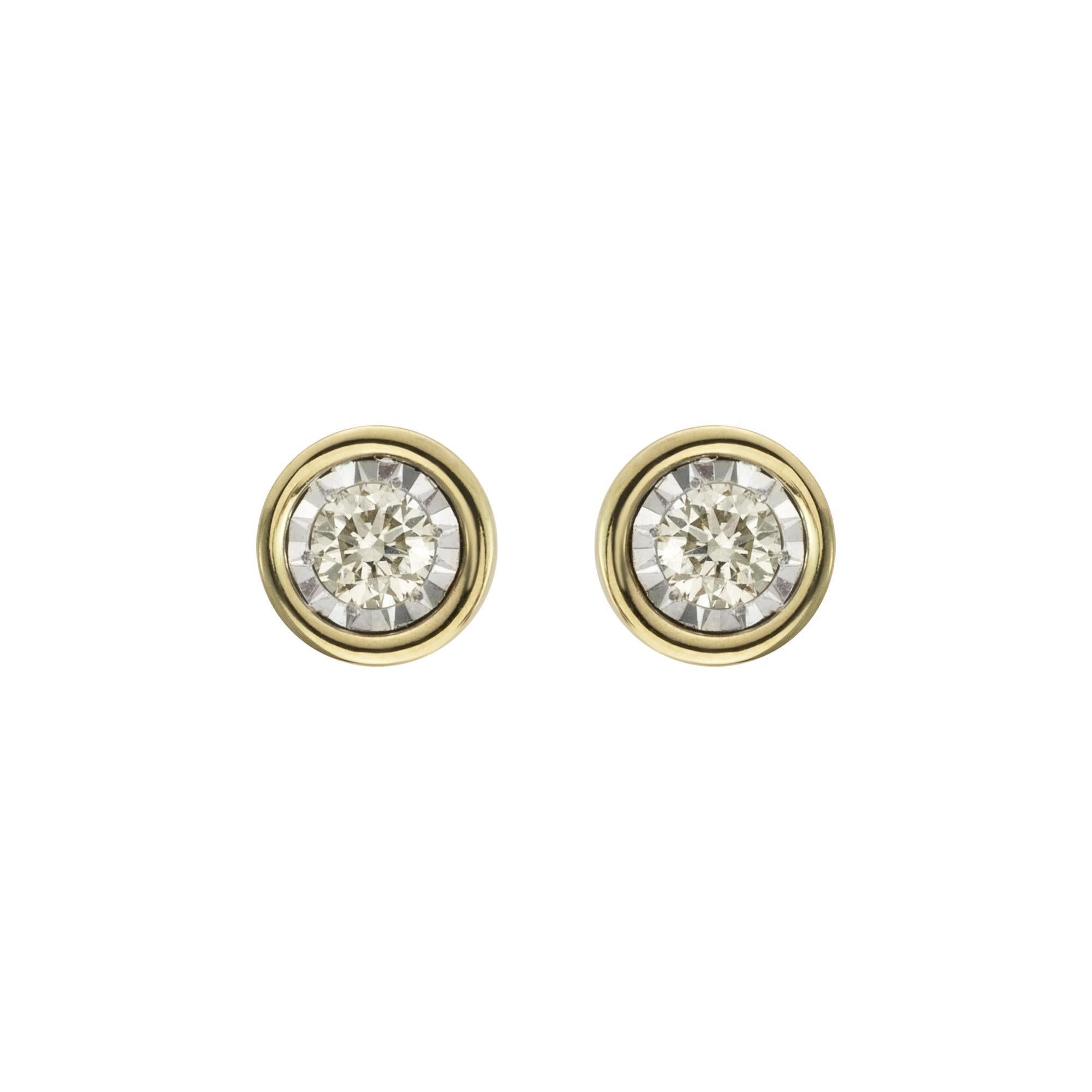 Jolie Gold Stud Grey Illusion Earrings main image 1