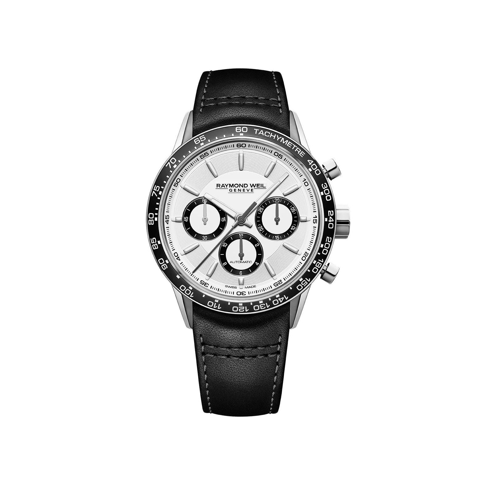 Freelancer Chronograph White Dial Black Strap