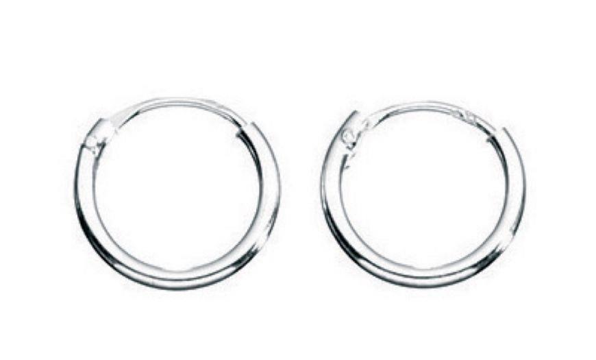 Sterling Silver 15mm Sleeper Hoop Earrings with 4mm Bead Hoops | UK
