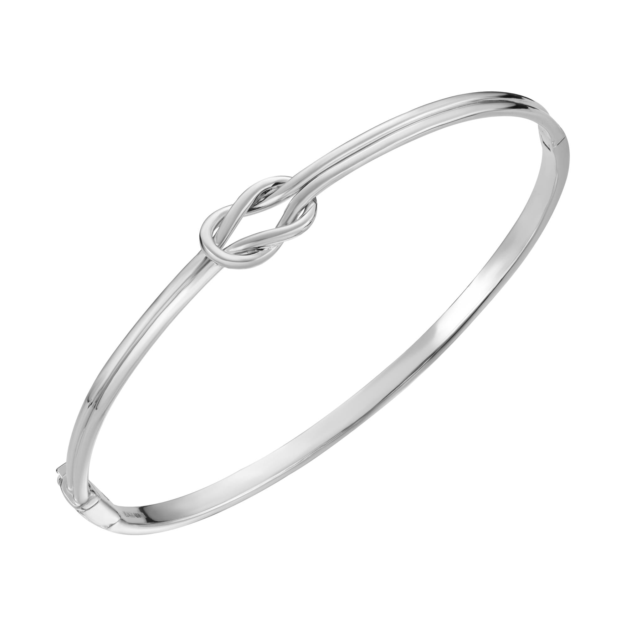 9ct White Gold Knot Bangle