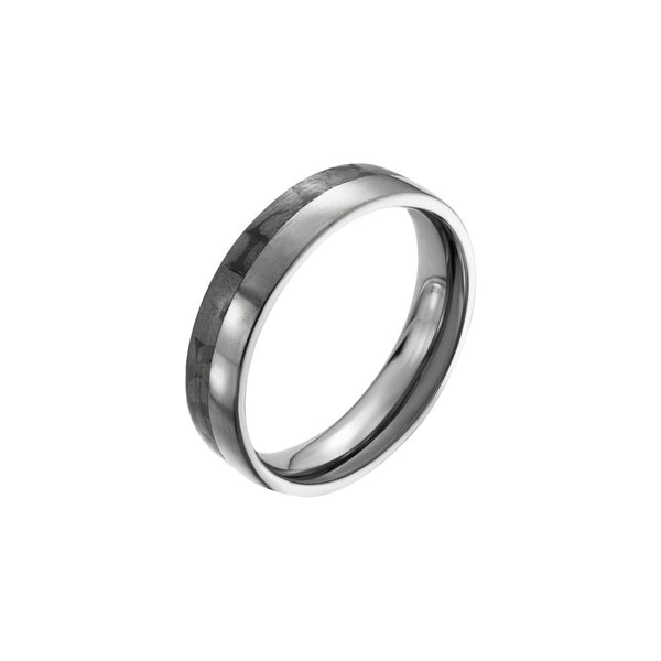 14ct White & Carbon Finished Wedding Ring