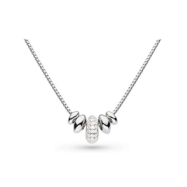 Silver Cubic Zirconia Pebble Necklace