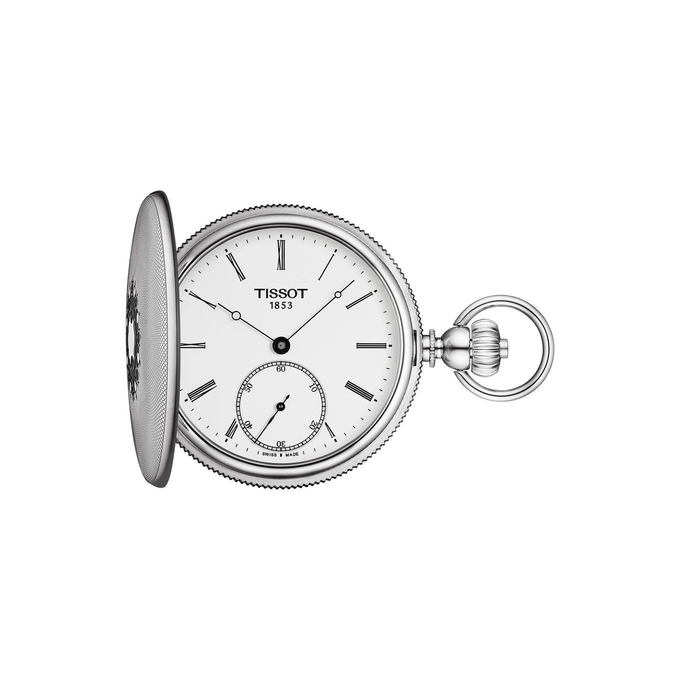Tissot Pocket Watch White Dial Handwound 48.5mm