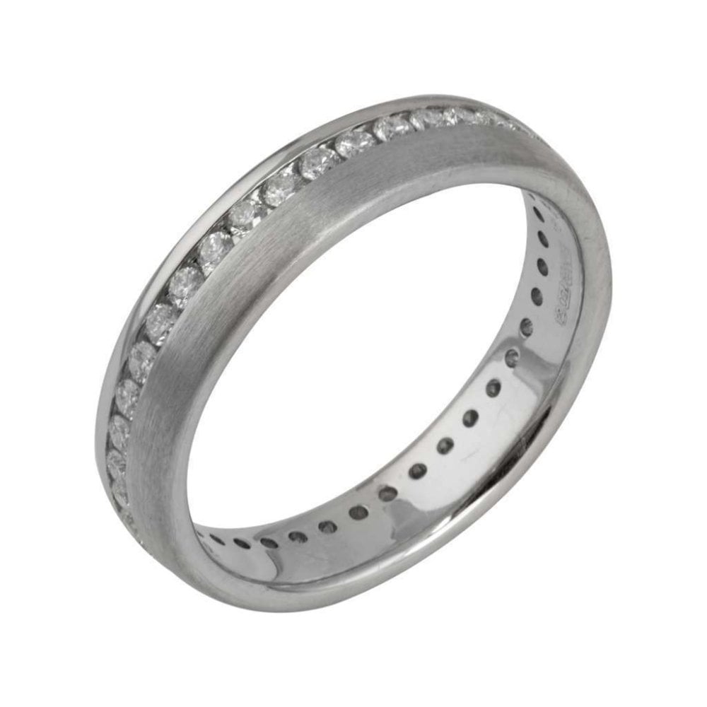 18ct White Gold Diamond Full Eternity Ring Satin Polished