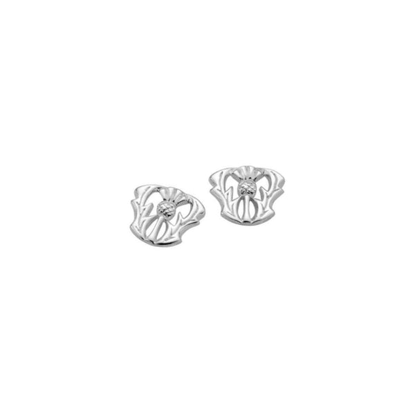 Finnies The Jewellers Sterling Silver Rosa Thistle Stud Earrings