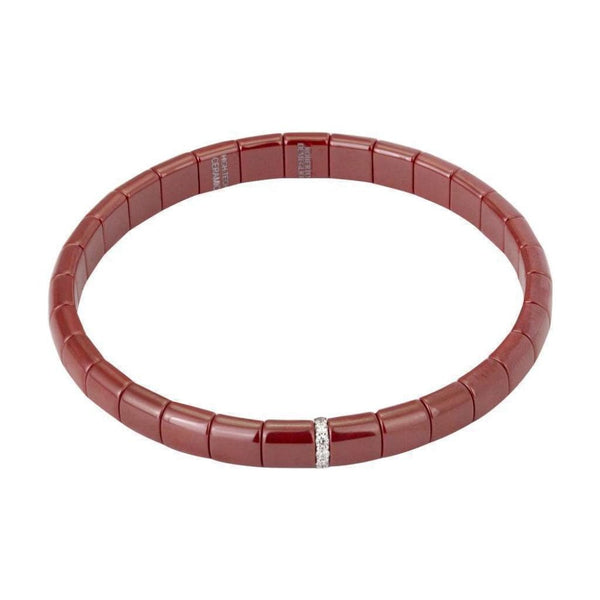 Roberto Demeglio Roberto Demeglio Shiny Red Ceramic Expanding Bracelet with Dia