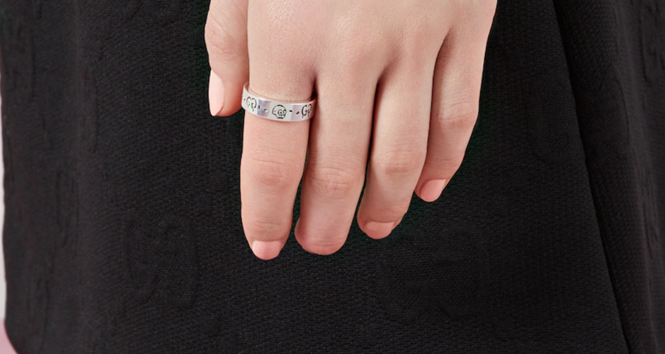 Gucci ghost 2025 ring silver