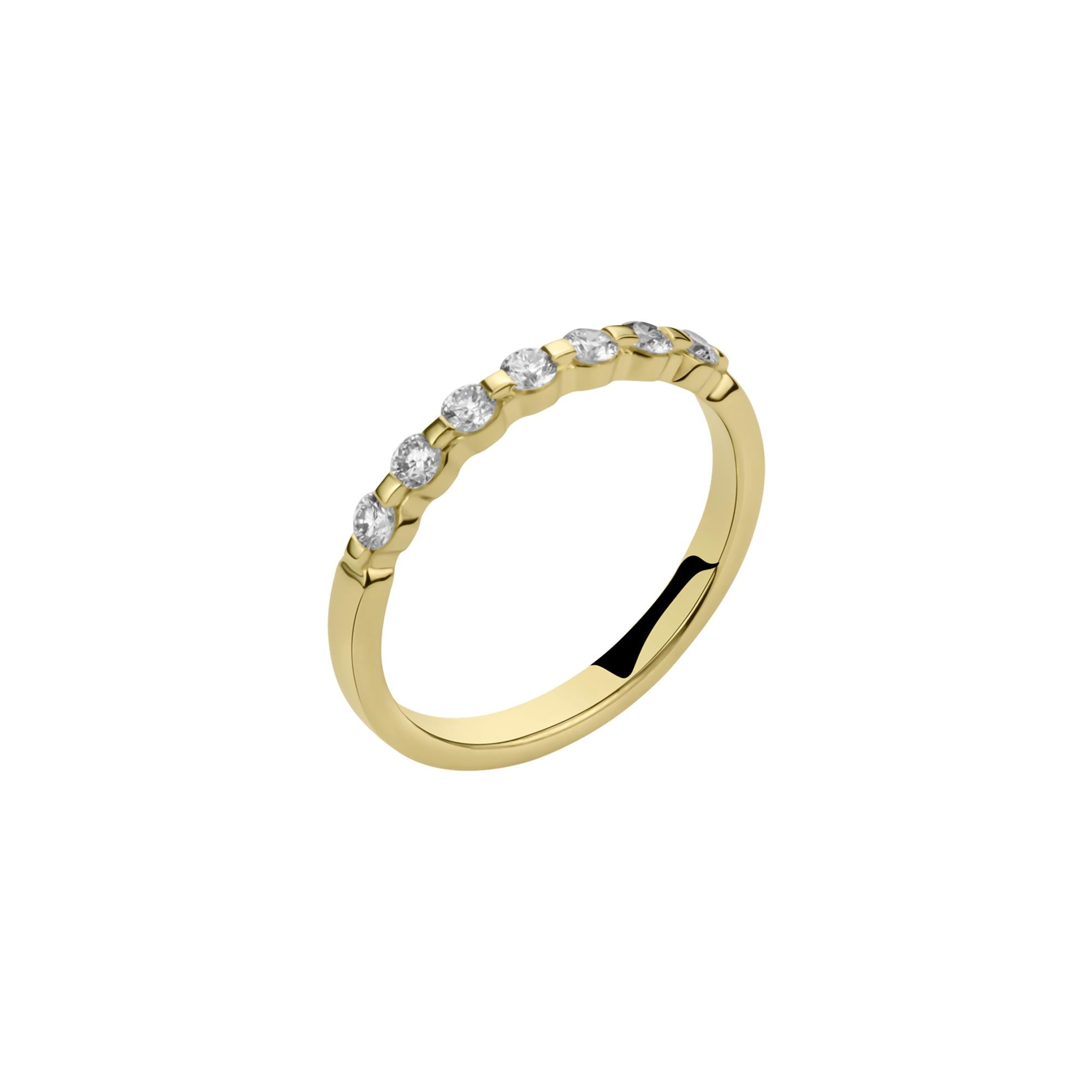 Sevenesty Rings 18ct Yellow Gold Seven Stone Diamond Eternity Ring