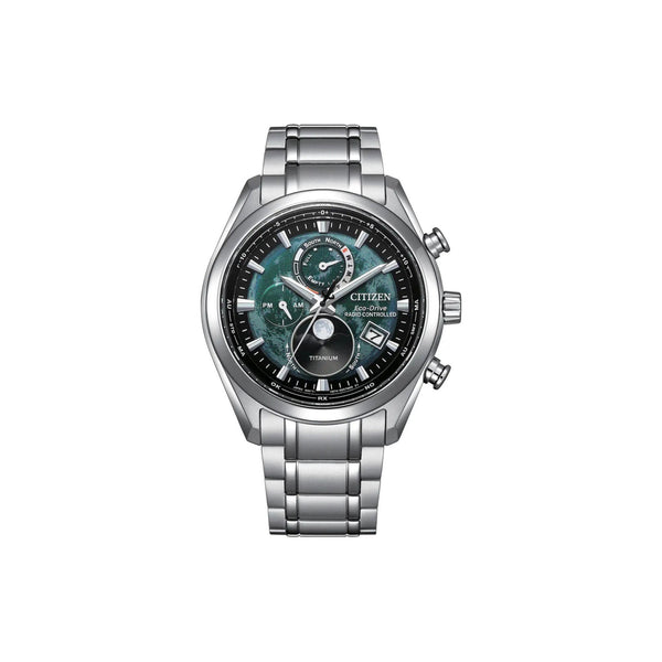 Tsuki-Yomi' Radio-Controlled Moon Phase Green Dial 43mm
