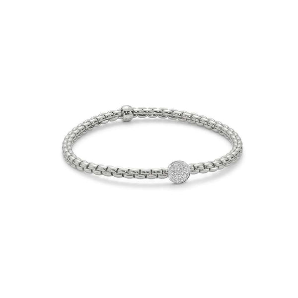 Flex'iT Eka Tiny 18ct White Gold Diamond Circle Set Bracelet