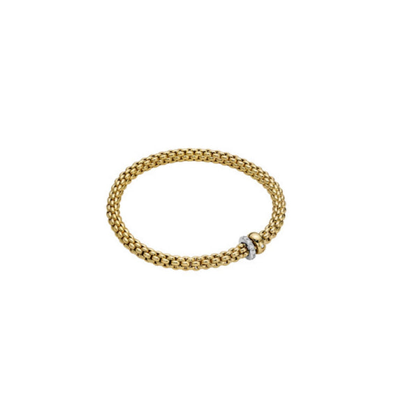 18ct Yellow Gold Diamond Solo Flexit Bracelet