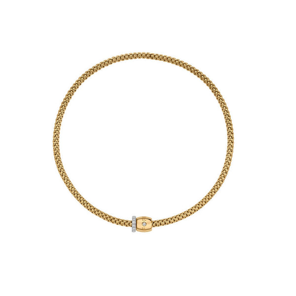 18ct Yellow Gold Diamond Solo Necklace