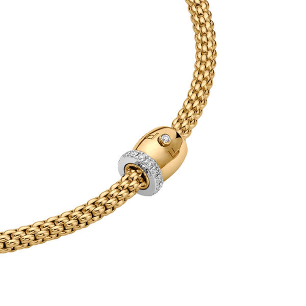 18ct Yellow Gold Diamond Solo Necklace