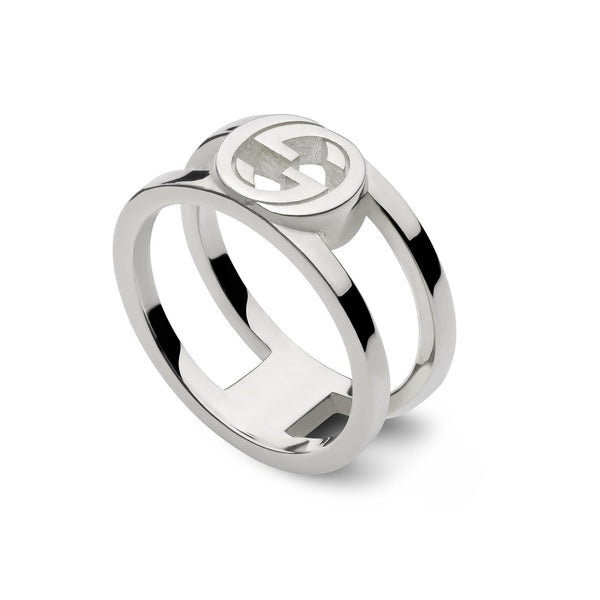 Gucci Interlocking Silver Ring - Size 17