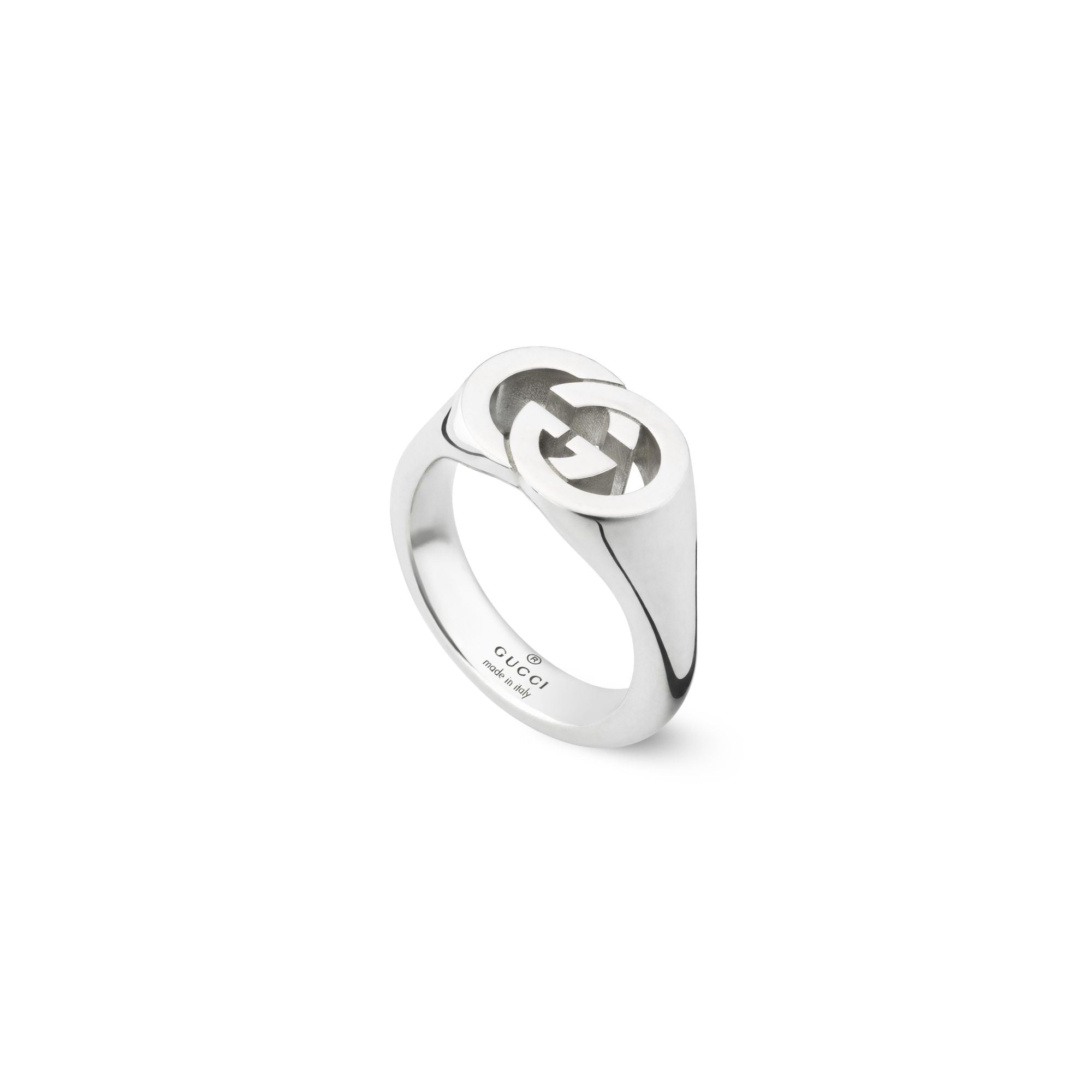 Gucci Sterling Silver GG Interlocking Ring