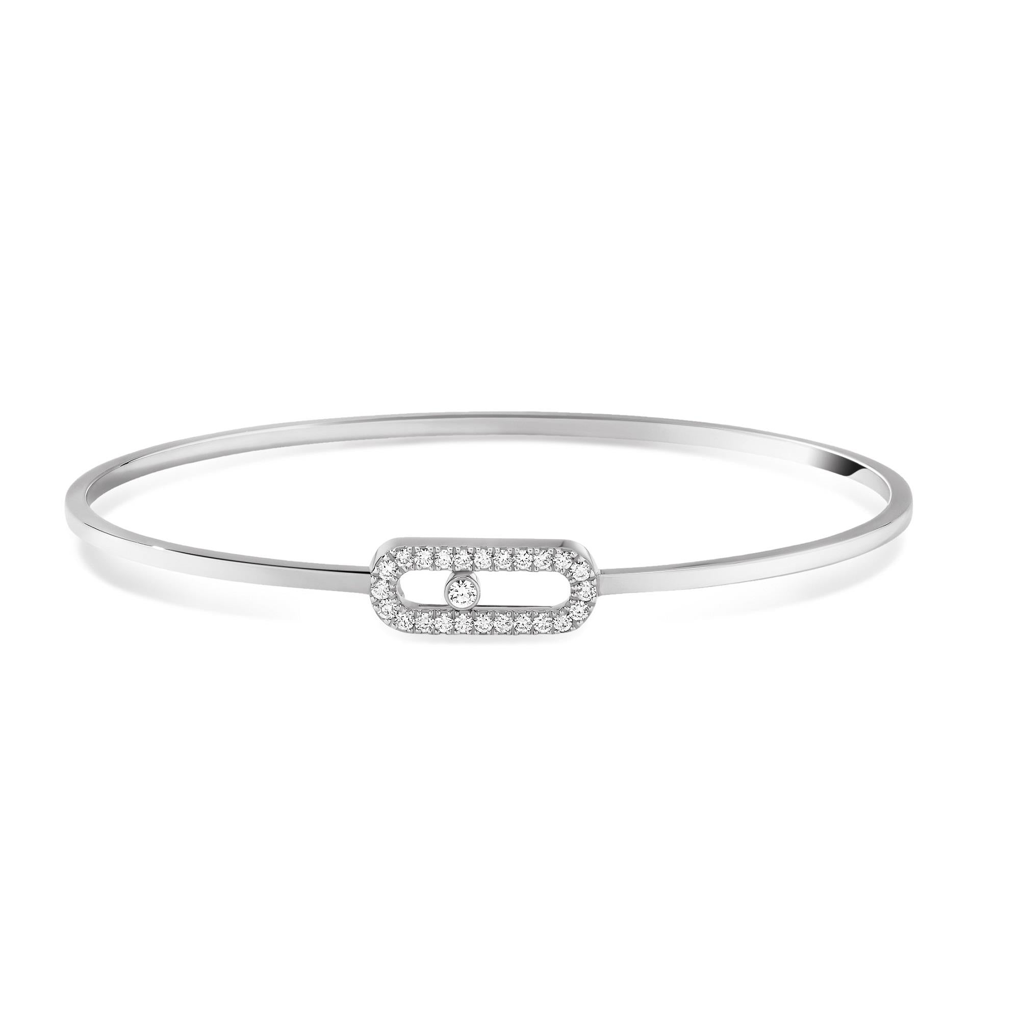 Move Uno Pavé 18ct White Gold Diamond Bangle