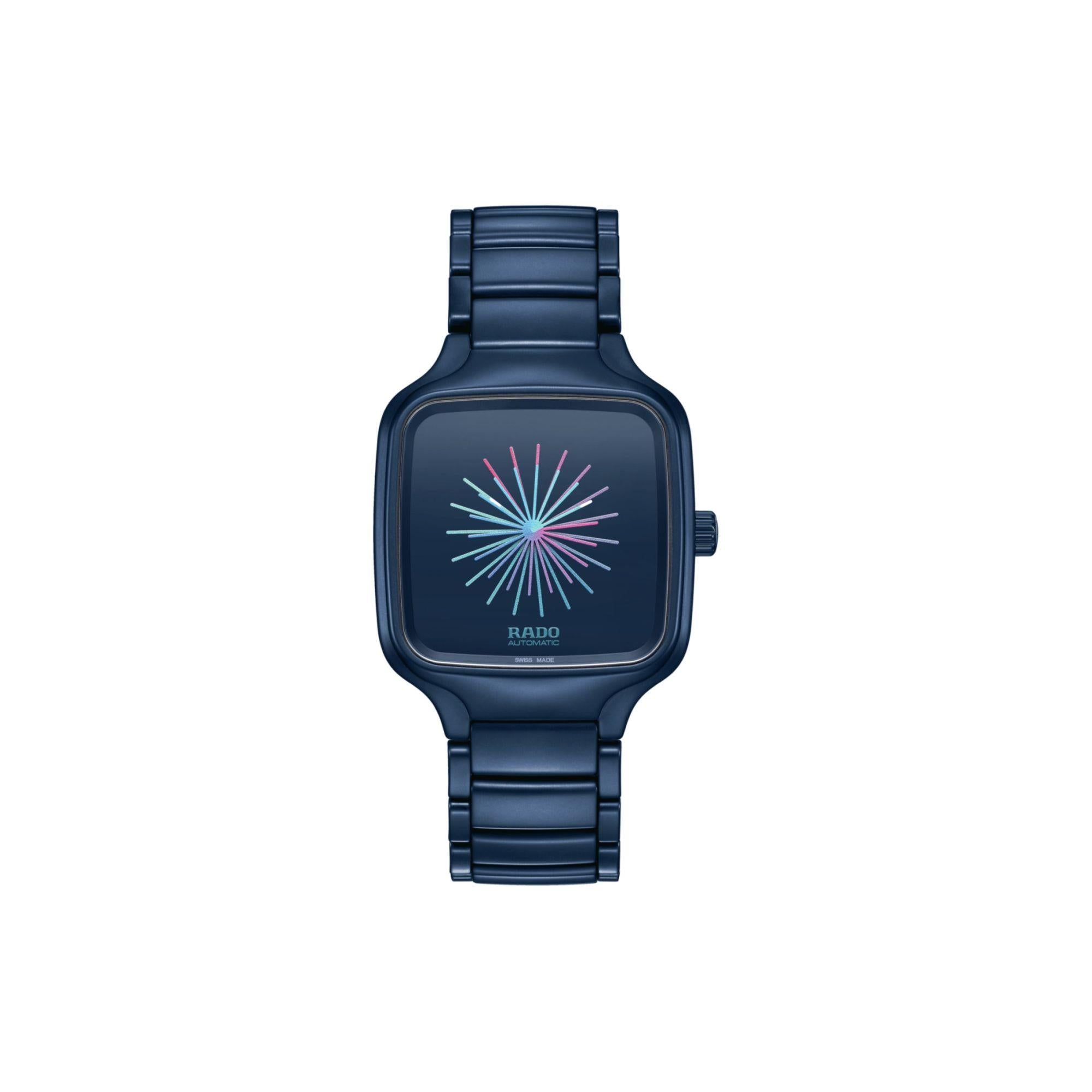 True Square 'Over The Abyss' Blue Ceramic 38mm