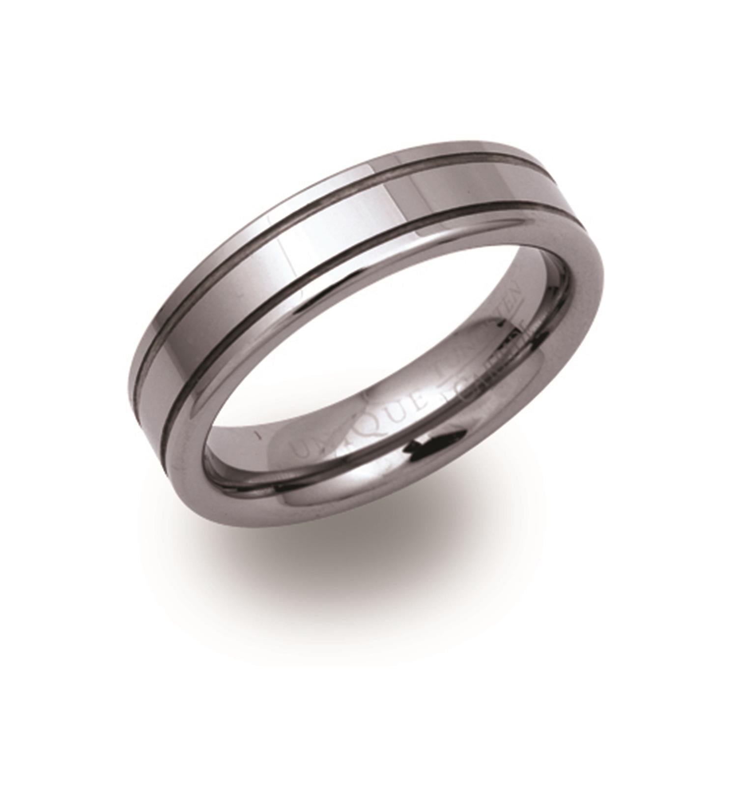 Tungsten Carbide 6mm Line Detail Ring