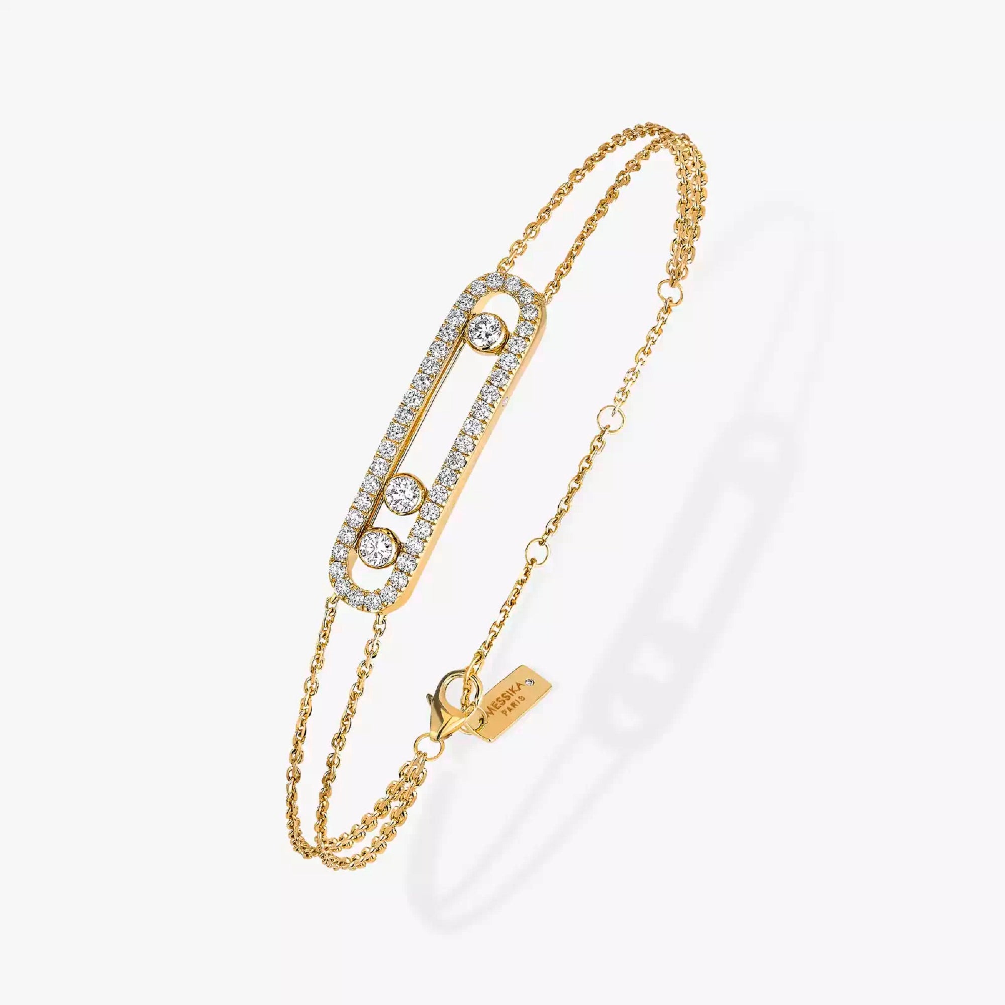 Move Classic 18ct Yellow Gold Diamond Pave Bracelet