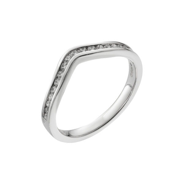Platinum Diamond Shaped Wedding Ring 0.19ct