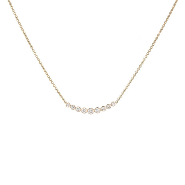 9ct Rose Gold Diamond Curve Necklace,0.34ct