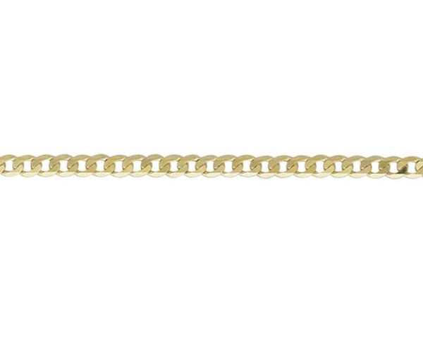 9ct Yellow Gold Open Square Curb Link Bracelet,  18cm in Length.