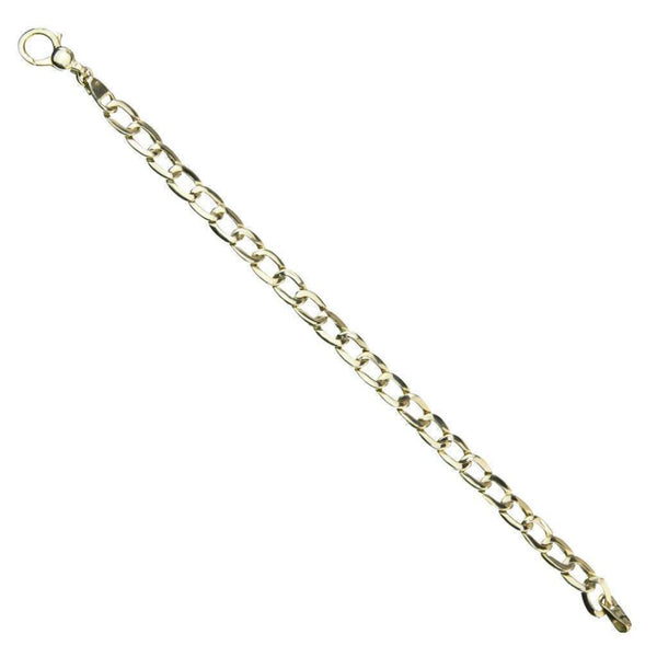 9ct Yellow Gold Open Flat Curb Link Bracelet