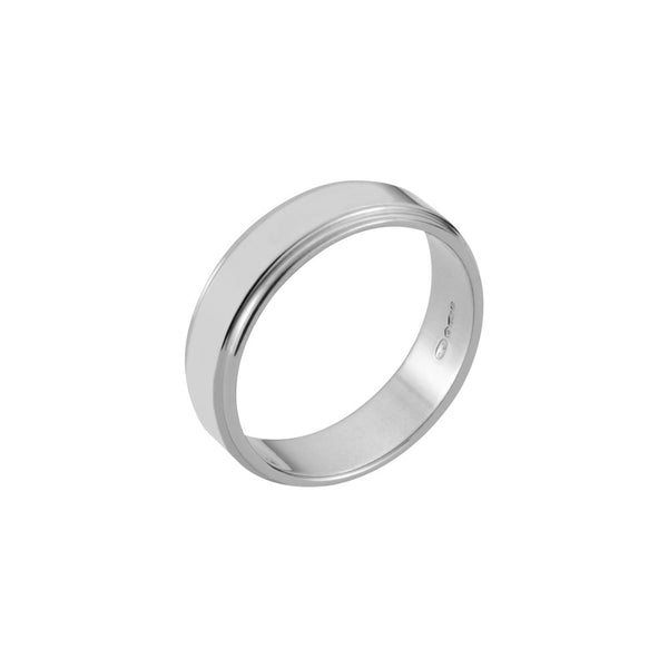 Platinum Polished Patterned Wedding Ring
