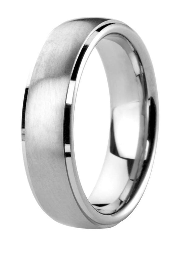 Platinum 5mm Satin & Polished Edge Wedding Band