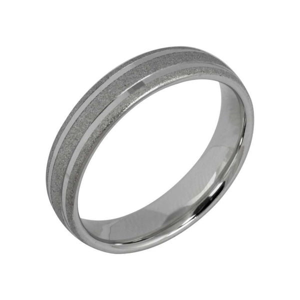 Platinum 6mm Frosted and Polished Court Wedding Ring