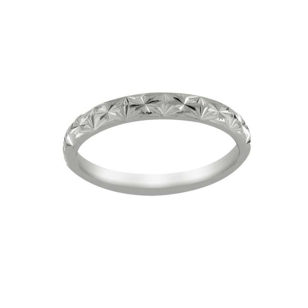 Platinum 3mm Diamond Cut Edge Wedding Band