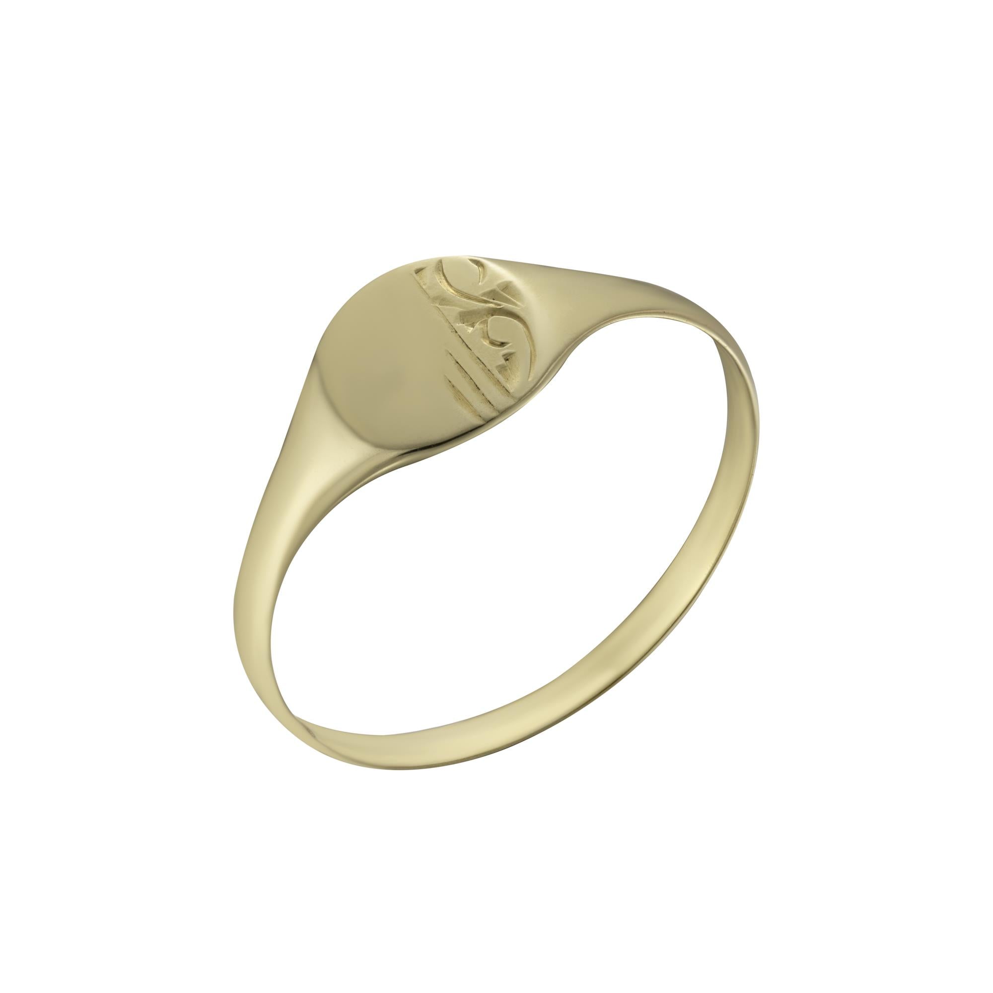 Childs 9ct Yellow Gold Oval Signet Ring