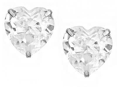 925 Serling Silver Zircon Heart Shape Earrings