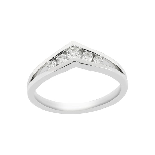 18ct White Gold Diamond Shaped Band 0.27ct