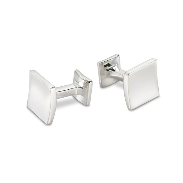 Silver Square Concave Cufflinks