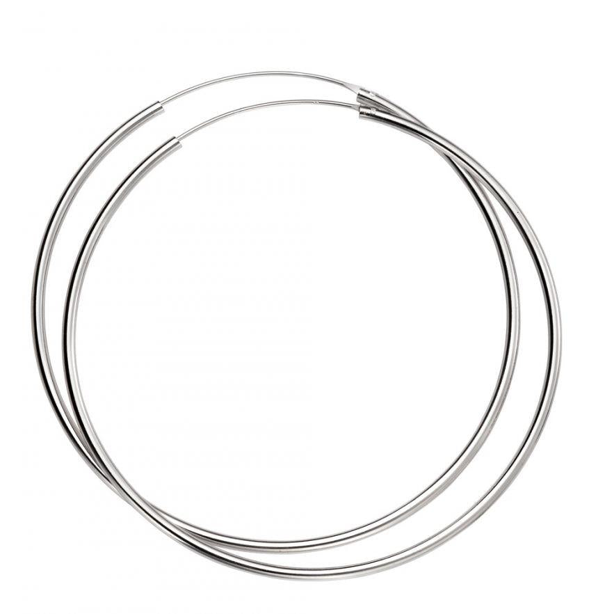 Riley Silver Hoop Earrings - Large main image 1