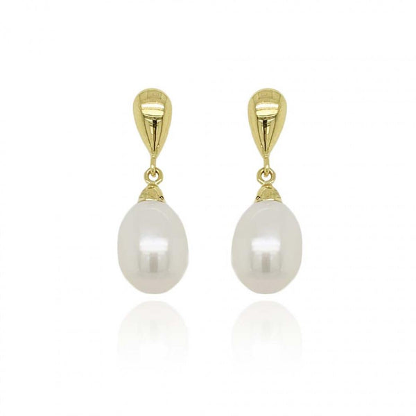 9ct Yellow Gold Pearl Drop Earrings
