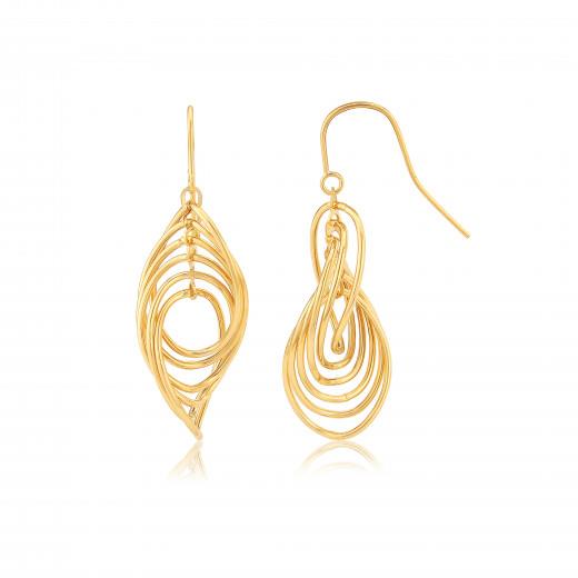 9ct Yellow Gold Twist Drop Earrings