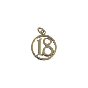 Finnies The Jewellers 9ct Yellow Gold '18' in Circle Charm