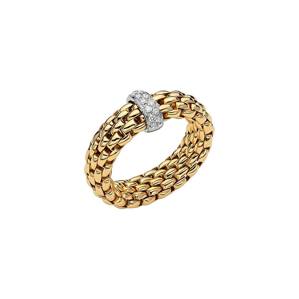 18ct Yellow Gold Diamond Flex'It Vendome Ring
