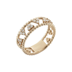 18ct Rose Gold Diamond Set Band Dress Ring 0.28ct