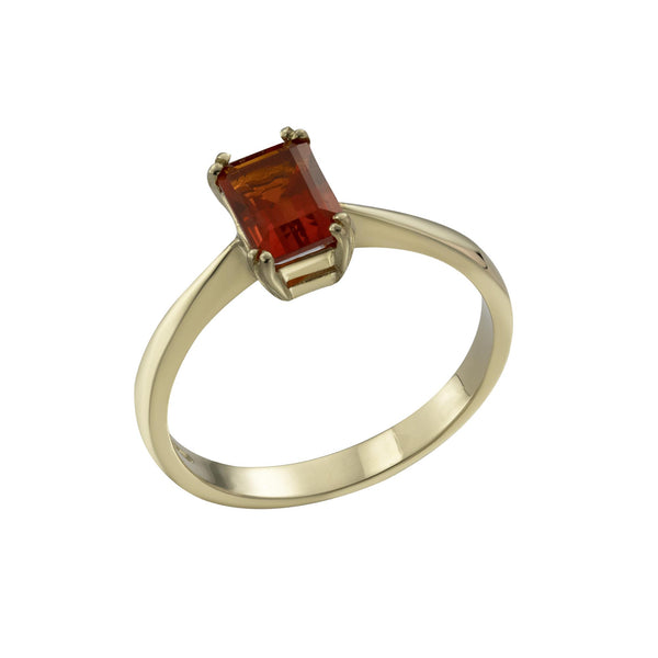 9ct Yellow Gold Octagonal Fire Opal Dress Ring