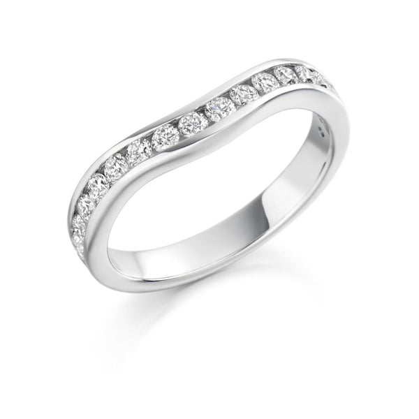 Platinum Diamond Curved Shaped Eternity Band
