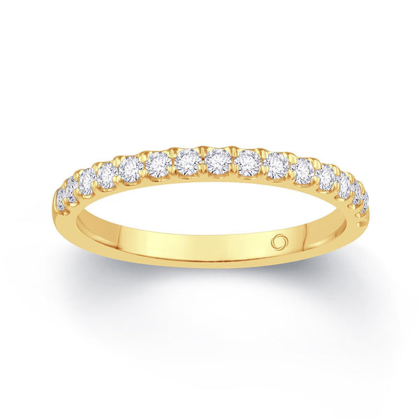 18ct Yellow Gold Round Cut Diamond Wedding Ring, 0.20ct