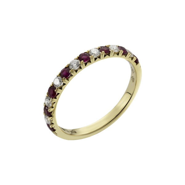 18ct Yellow Gold Ruby & Diamond Eternity Ring