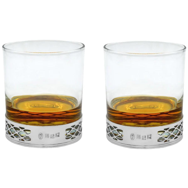 Pair of Pewter and Glass Tumblers