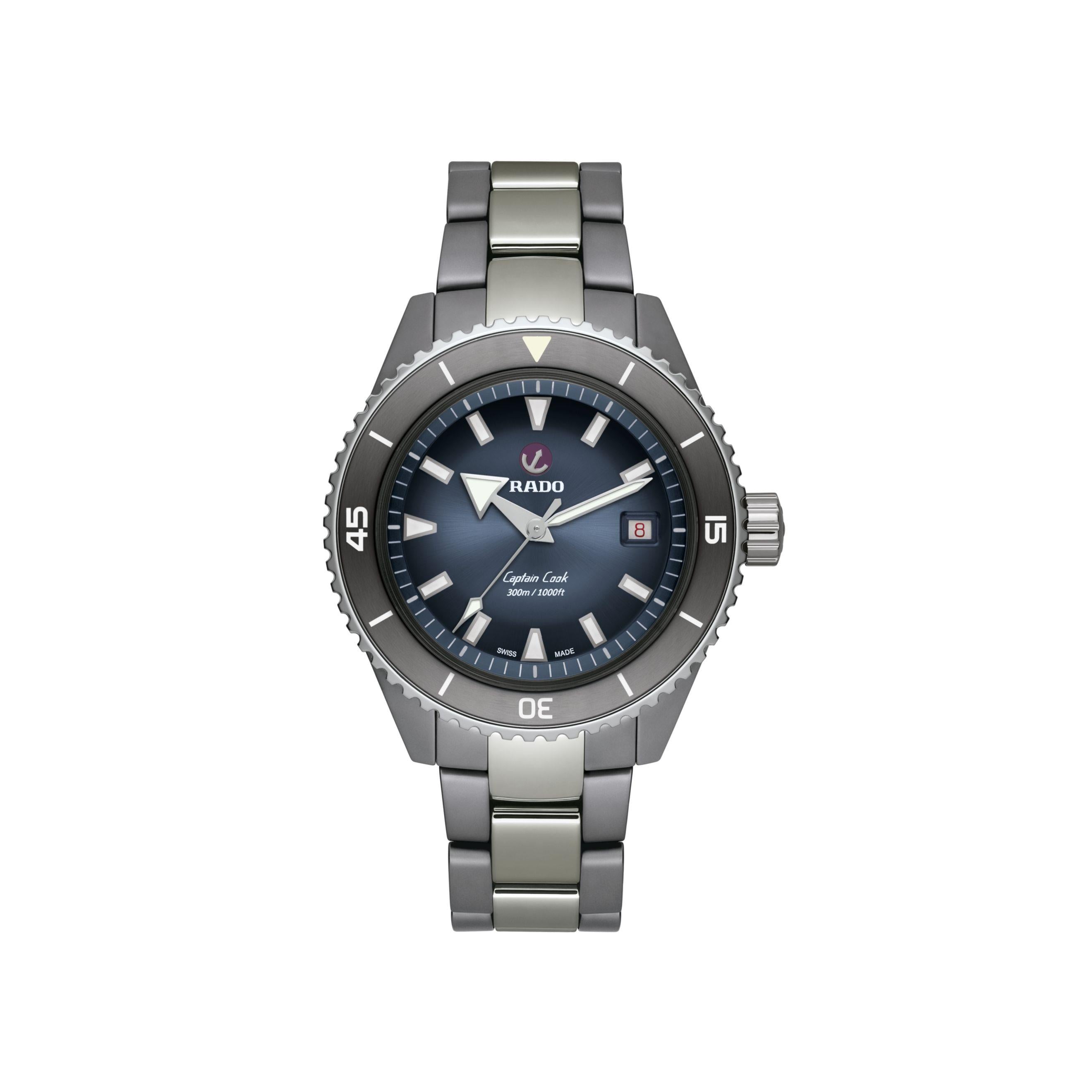 Captain Cook Blue Dial Titanium Bracelet 43mm