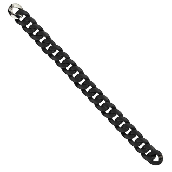 Matt Black Ceramic Curb Link Bracelet