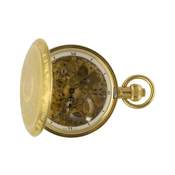 Bernex (Pocket Watches) Gold Plated Full Hunter Skeleton Pocket Watch Handwound